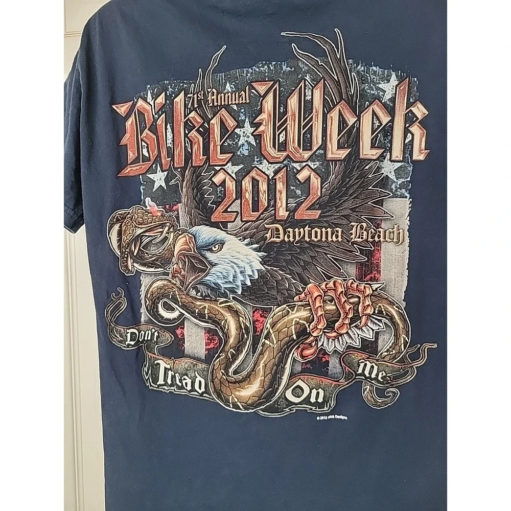 Bike Week 2012 Daytona Beach FL Motorcycle T-Shirt Men's Small Slick‎ Design